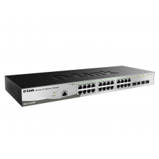 DGS-1210-28/ME/P/B1A Коммутатор D-Link DGS-1210-28/ME/P/B1A 24 порта 10/100/1000Base-T + 4 SFP порта (PSU возможность подключения внешнего UPS ) 