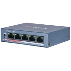 DS-3E0105P-E/M(B) Коммутатор Hikvision DS-3E0105P-E/M(B) 4 RJ45 100M PoE с грозозащитой 6кВ; 1 Uplink порт 100М Ethernet: бюджет PoE 35Вт; поддерживают режим передачи до 250м; таблица MAC адресов на 1000 записей; 